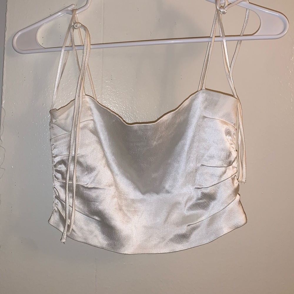 Zara satin white top